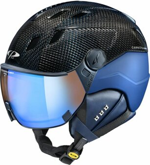 CP Corao+ Ski helmet with visor black blue shiny 